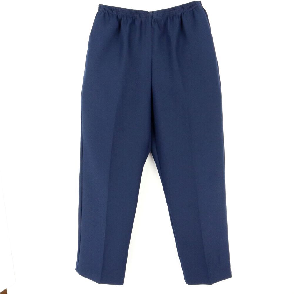 Alfred Dunner Stretch Waist Dress Pants High Rise Womens Size 14 Blue‎ Pockets